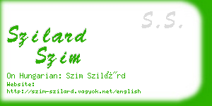 szilard szim business card